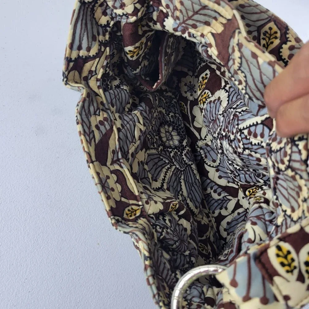 Vera Bradley Metropolitan Slate Blooms Angle Tote Floral Shoulder Bag Multicolor